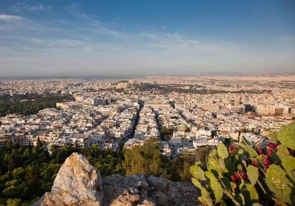 Paesaggio Urbano Atene Nelle Prime Ore Del Mattino Con Acropoli — Foto Stock