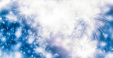 Yeni yılda havai fişekler ve kopyalama alanı - soyut tatil arkaplanı