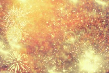 Yeni yılda havai fişekler ve kopyalama alanı - soyut tatil arkaplanı