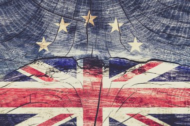 Brexit kavramı - grunge zemin üzerine Euand İngiltere bayrağı