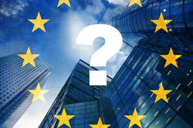 Brexit anlaşmasından sonra İngiltere ekonomisi - bayrak ve Canary Wharf iş merkezi gökdelenlerinin çifte pozlandırılması