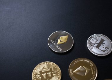 Kripto para birimleri kavramı - bitcoin, litekoin, ethereum