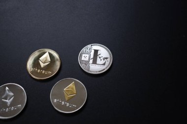 Kripto para birimleri kavramı - bitcoin, litekoin, ethereum