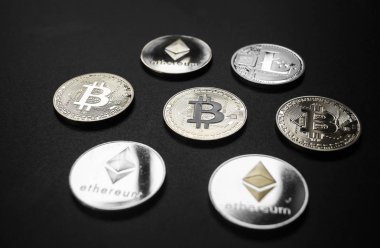Kripto para birimleri kavramı - bitcoin, litekoin, ethereum