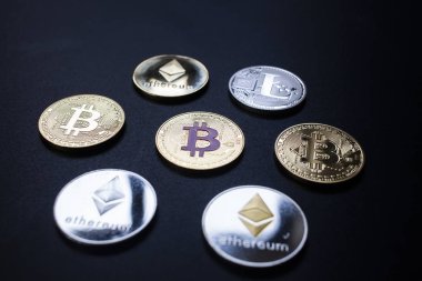 Kripto para birimleri kavramı - bitcoin, litekoin, ethereum