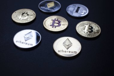 Kripto para birimleri kavramı - bitcoin, litekoin, ethereum