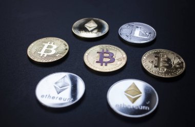 Kripto para birimleri kavramı - bitcoin, litekoin, ethereum