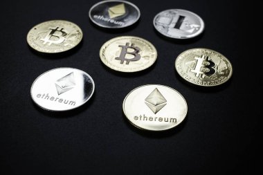 Kripto para birimleri kavramı - bitcoin, litekoin, ethereum