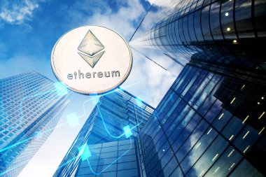 ethereum gökdelenleri - gelecekçi akıllı şehir - kripto para birimi kavramını barındırıyor