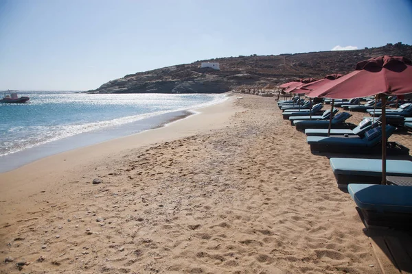 Bella Spiaggia Mykonos Grecia — Foto Stock