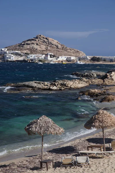 Mooi Strand Mykonos Griekenland — Stockfoto