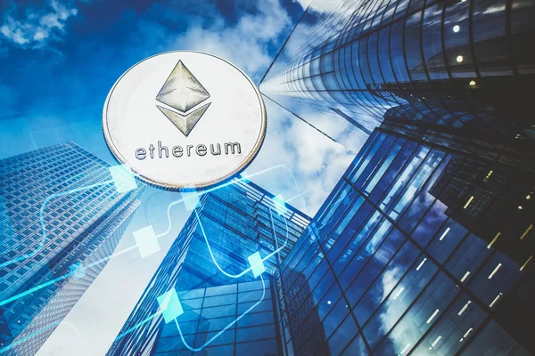 ethereum gökdelenleri - gelecekçi akıllı şehir - kripto para birimi kavramını barındırıyor