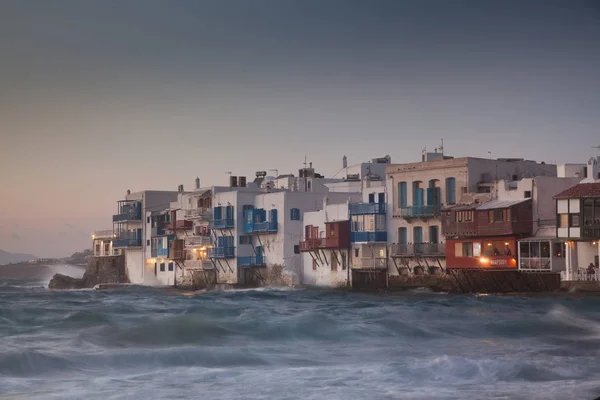 Poco Veneno Atardecer Mykonos Grecia Destiación Viajes Lujo Islas Griegas —  Fotos de Stock