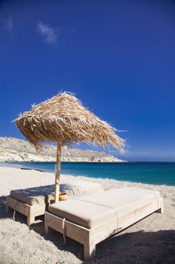 Mykonos Yunanistan 'daki güzel plaj