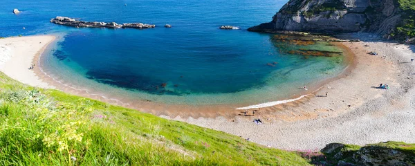 Vista Aérea Costa Jurássica Dorset Reino Unido Destino Férias Verão — Fotografia de Stock