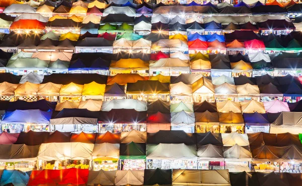 Colorful Night Train Market Ratchada, Bangkok, Thailand — Stock Photo, Image