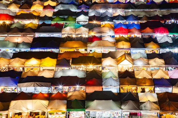 Colorful Night Train Market Ratchada, Bangkok, Thailand — Stock Photo, Image