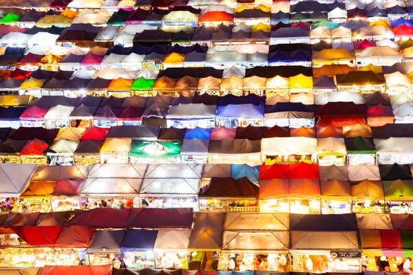 Colorful Night Train Market Ratchada, Bangkok, Thailand — Stock Photo, Image