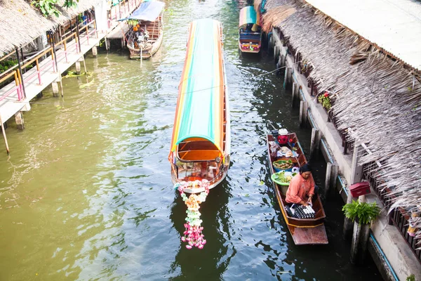 Khlong lad mayom pływających rynku, Bangkok, Tajlandia — Zdjęcie stockowe