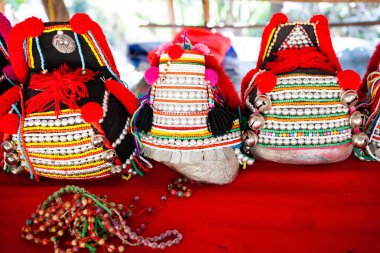 Tayland tepe kabile insanların güzel el yapımı kumaşlar