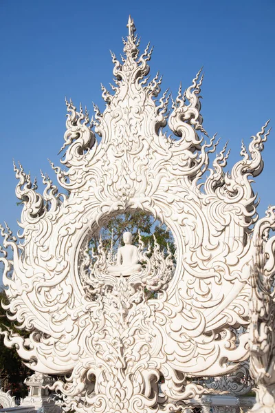 Wat Rong Khun Le célèbre temple blanc de Chiang Rai, Thaïlande — Photo