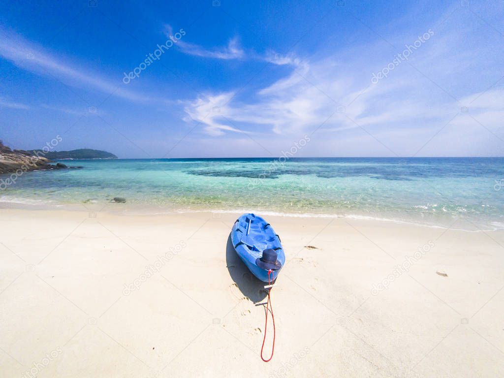 kayak on an isolated beach in Andaman sea, Koh Adang 