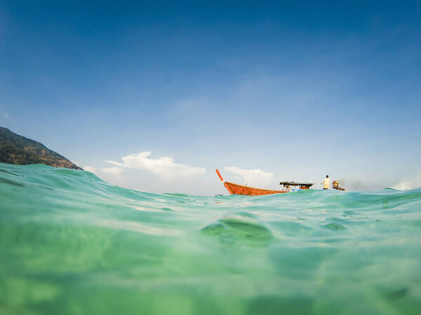 long tail boat in Andaman sea-Thailand holiday concept
