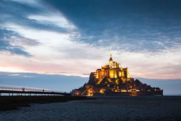 Tidelands z Mont Saint-Michel, kanał angielski, droga św ja — Zdjęcie stockowe