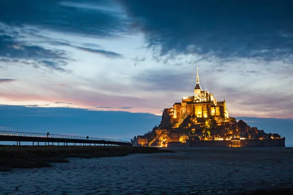 Tidelands z Mont Saint-Michel, kanał angielski, droga św ja — Zdjęcie stockowe