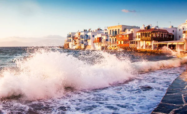 Pouco venice no por do sol, mykonos, Greece - luxo viagem destiat — Fotografia de Stock