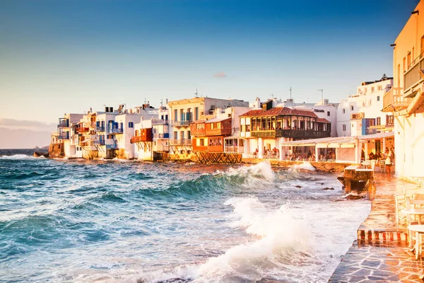 Pouco venice no por do sol, mykonos, Greece - luxo viagem destiat — Fotografia de Stock