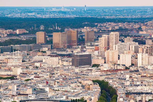 Aerial view over Paris, France