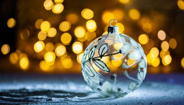 noel dekorasyon kar şenlikli ışıklar ve kopyalama alanı