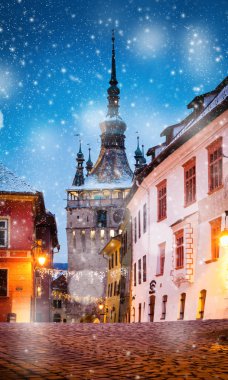 Sighisoara 'da kış - tatil beldesi, Romanya