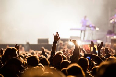Konser yaz müzik festivalindeki kalabalık