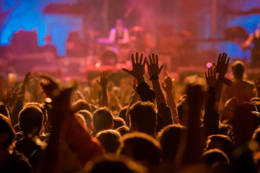 Konser yaz müzik festivalindeki kalabalık
