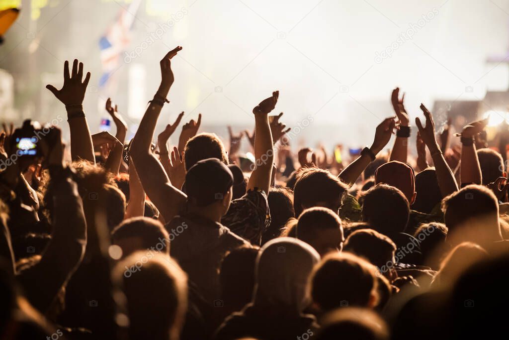 Crowd at concert summer  music festival