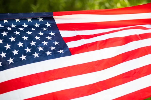 Woman Holding Flag Independence Day — Stock Photo, Image