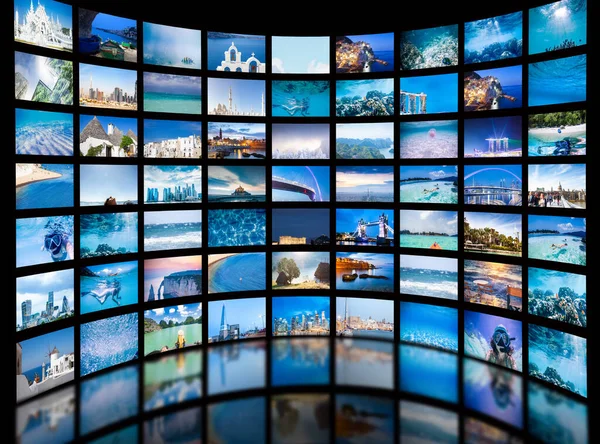 Giant Multimedia Video Image Wall — Stock Photo, Image