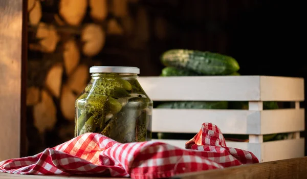 Kış Organik Gıdalar Için Salatalık Turşusu — Stok fotoğraf