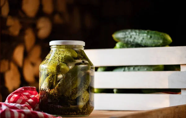 Kış Organik Gıdalar Için Salatalık Turşusu — Stok fotoğraf
