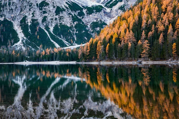 Lago Braies Dolomites Mountains Sudtirol Italy — Stock Photo, Image