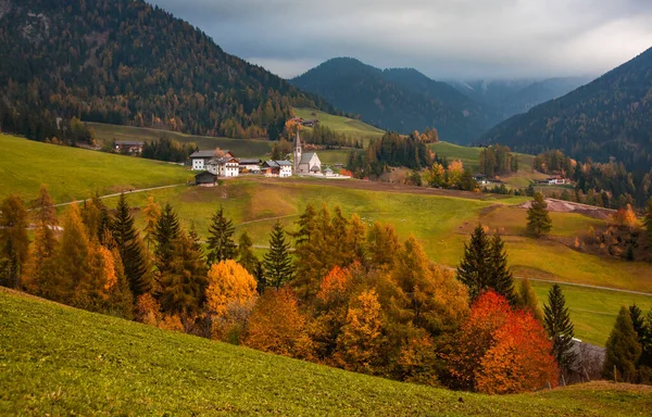 Jesienny Krajobraz Alpe Siusi Sud Tyrol Włochy — Zdjęcie stockowe