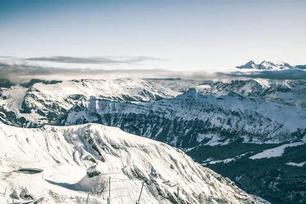 Csodálatos Havas Csúcsok Svájci Alpokban Jungfrau Régió Schilthorn — Stock Fotó