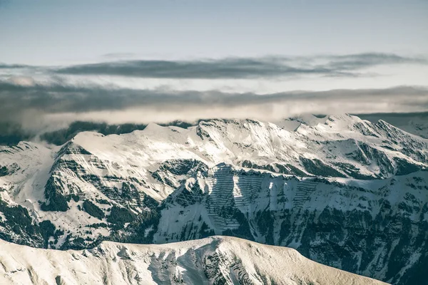 Picos Cobertos Neve Incríveis Nos Alpes Suíços Região Jungfrau Schilthorn — Fotografia de Stock