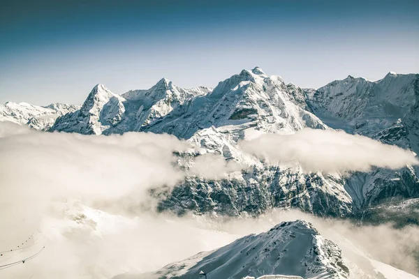 Sommets Enneigés Étonnants Dans Les Alpes Suisses Jungfrau Région Schilthorn — Photo