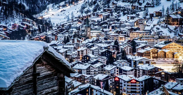 Καταπληκτική Θέα Της Κορυφής Matterhorn Από Zermatt — Φωτογραφία Αρχείου