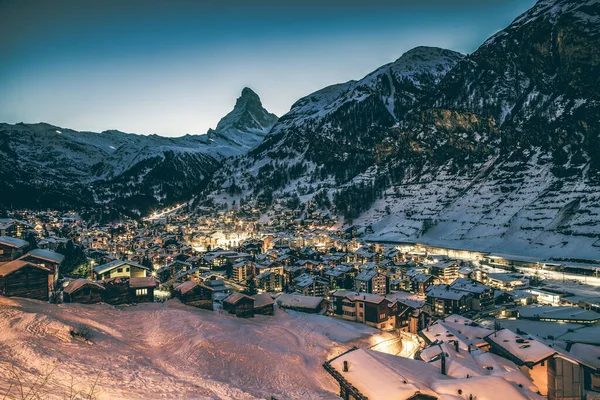 Zermatt Tan Matterhorn Zirvesine Inanılmaz Bir Manzara — Stok fotoğraf