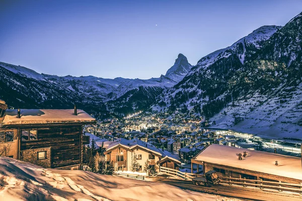 Zermatt Tan Matterhorn Zirvesine Inanılmaz Bir Manzara — Stok fotoğraf