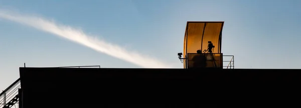 Silhouette Cameraman Filming Event — Stock Photo, Image